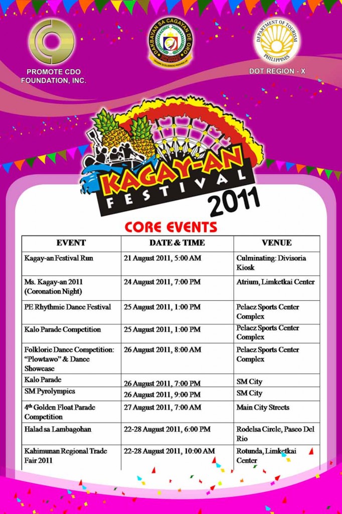 2011 Kagay-An Festival core events