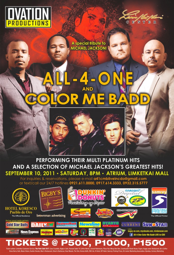 all 4 one and color me badd live in cagayan de oro philippines