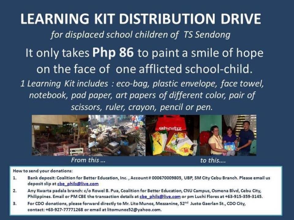 How 86 pesos or 2 dollars can help a Typhoon Sendong affected child