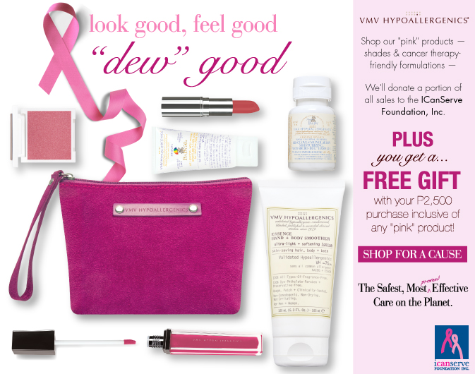 Shop pink at VMV Hypoallergenics, help fight breast cancer