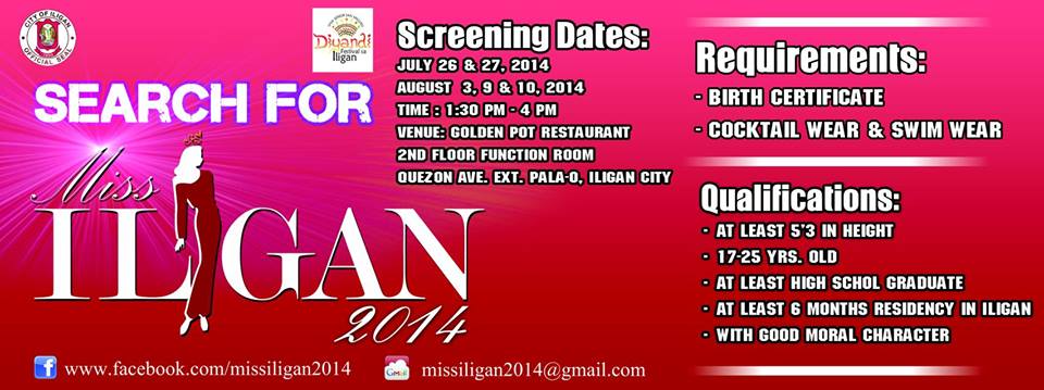 Join the search for Miss Iligan 2014