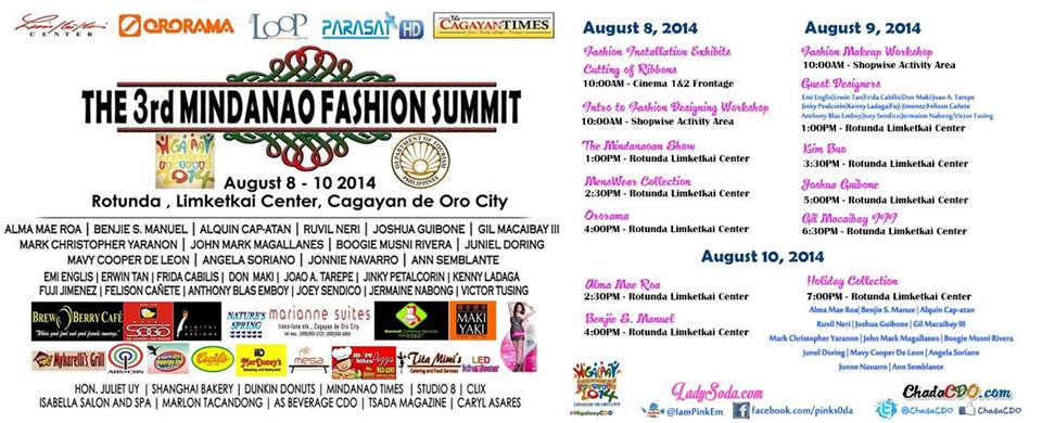 3rd Mindanao Fashion Summit schedule